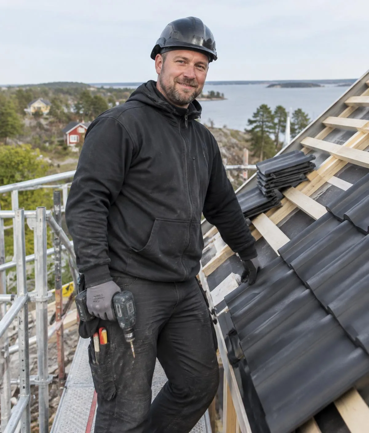 Takläggare från P&L Tak på jobbet i Göteborg